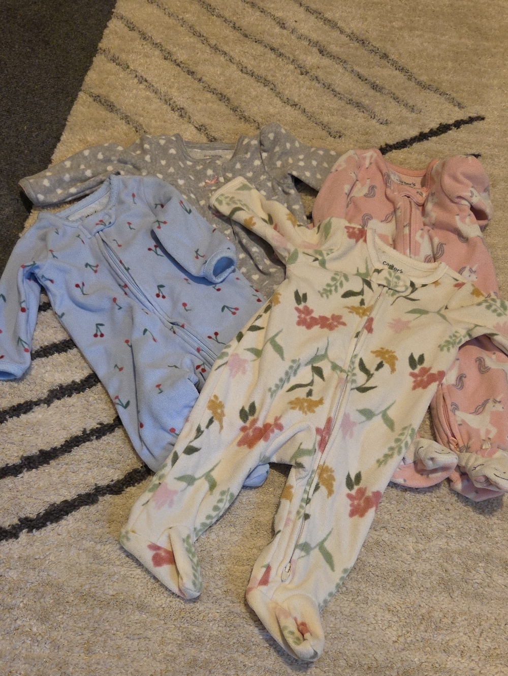 Carter's Baby Footie Sleepers Set - Pink, Blue, Gray, Cream Floral